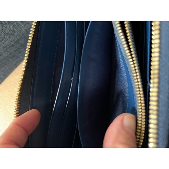 MCM Long Blue Zip Wallet with Dustbag and box. - Picture 11 of 11